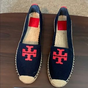 Tory Burch shoes — navy & red. Never worn size 9.5